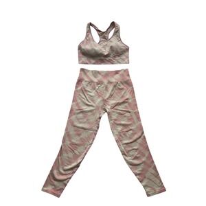 PINK Active Victoria's Secret Tie Dye Seamless Leggings Sports Bra Set Pink‎ L